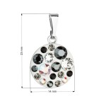 Přívěsek bižuterie se Swarovski krystaly šedý kulatý 54023.3 grey