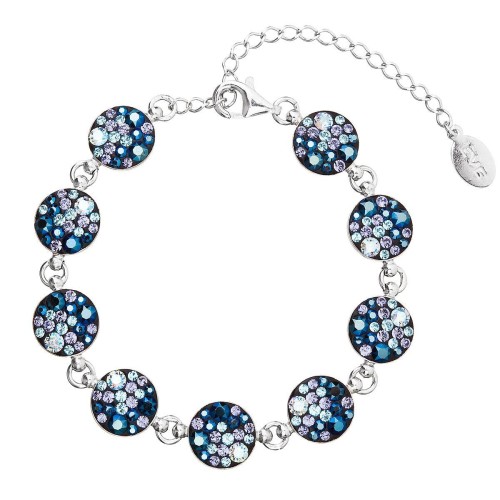 Stříbrný náramek se Swarovski krystaly modrý 33048.3 blue style