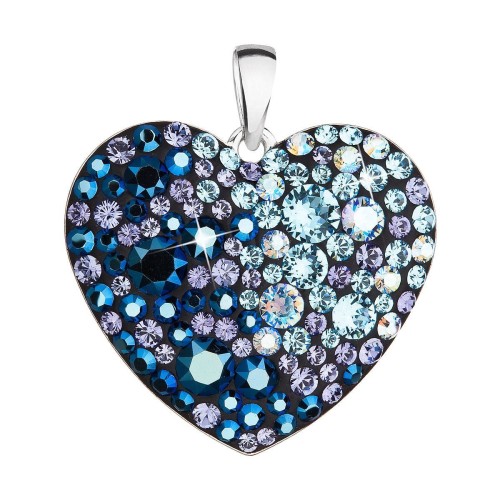 Stříbrný přívěsek s krystaly Swarovski modré srdce 34243.3 blue style