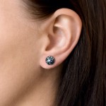 Stříbrné náušnice pecka s krystaly Swarovski modré kulaté 31336.3 blue style