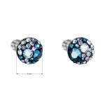 Stříbrné náušnice pecka s krystaly Swarovski modré kulaté 31336.3 blue style