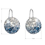 Stříbrné náušnice visací s krystaly Swarovski modré kulaté 31176.3 ice blue