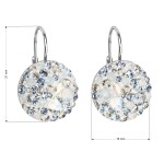 Stříbrné náušnice visací s krystaly Swarovski modré kulaté 31176.3 light sapphire