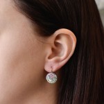 Stříbrné náušnice visací s krystaly Swarovski mix barev kulaté 31176.3 sakura