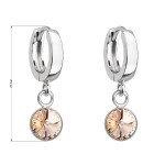 Stříbrné visací náušnice kroužky se Swarovski krystalem 31300.3 lt. peach