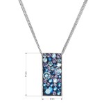 Stříbrný náhrdelník se Swarovski krystaly modrý obdélník 32074.3 blue style