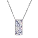 Stříbrný náhrdelník se Swarovski krystaly fialový obdélník 32074.3 violet