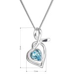 Stříbrný náhrdelník se Swarovski krystaly srdce modré 32071.3