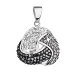 Stříbrný přívěsek s krystaly Swarovski bílý kulatý 34189.3