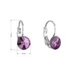 Náušnice bižuterie s Preciosa krystaly fialové kulaté 51031.3 amethyst