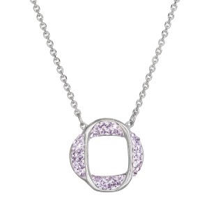 Stříbrný náhrdelník s krystaly Swarovski fialový 32016.3 violet