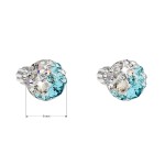 Stříbrné náušnice pecka s krystaly Swarovski modré kulaté 31336.3 light turquoise