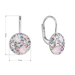 Stříbrné náušnice visací s krystaly Swarovski růžové jemné 31315.3 magic rose