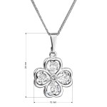 Stříbrný náhrdelník s krystaly Swarovski čtyřlístek 32085.1 crystal