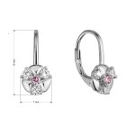 Stříbrné náušnice se zirkony 11508.3 crystal/rose