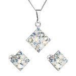 Sada šperků s krystaly Swarovski náušnice a přívěsek mix barev kosočtverec 39126.3 light sapphire